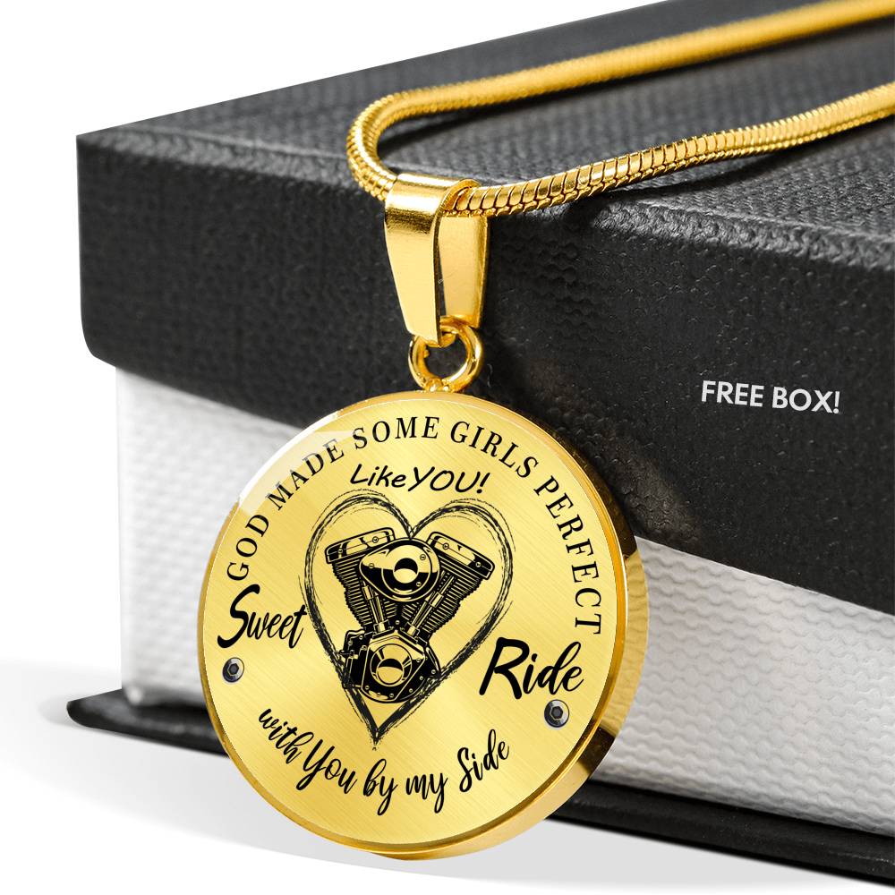 To my Wife Future Wife Ride Partner - God Made Some Girls Perfect - Sweet Ride - Perfect Pendant Necklace