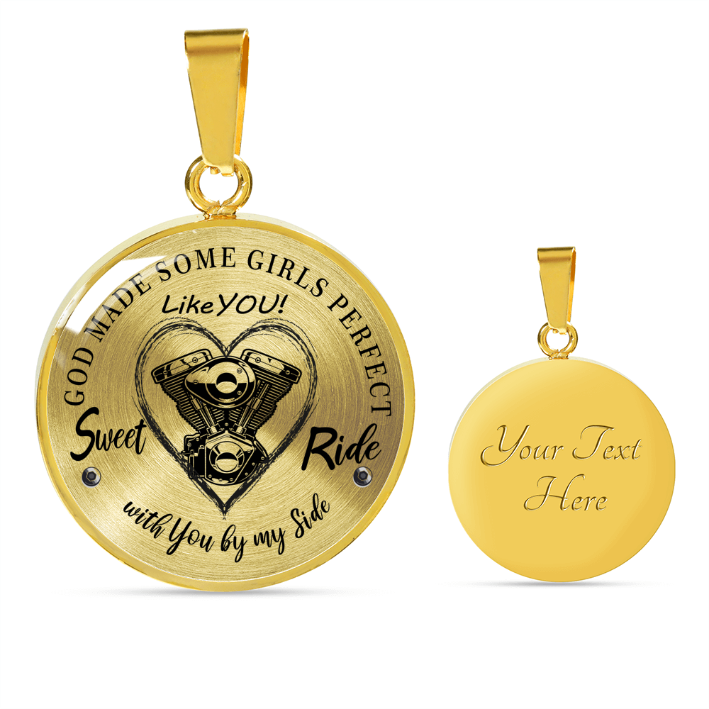 To my Wife Future Wife Ride Partner - God Made Some Girls Perfect - Sweet Ride - Perfect Pendant Necklace