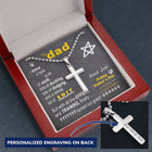 To Dad - effort training Custom Message | Cross Necklace