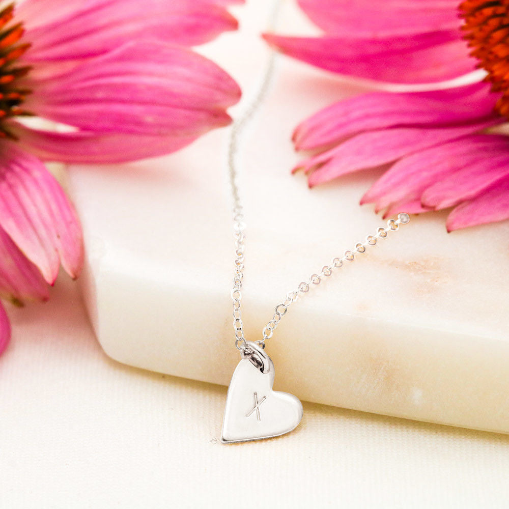 To my Mom - Sweetest Hearts Love Necklace with Stamped Letter Hearts - from the Kids