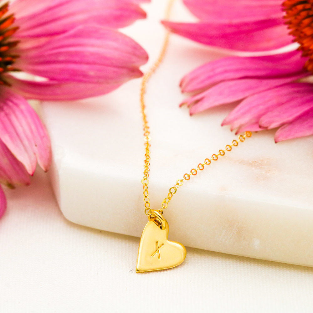 To my Mom - Sweetest Hearts Love Necklace with Stamped Letter Hearts - from the Kids