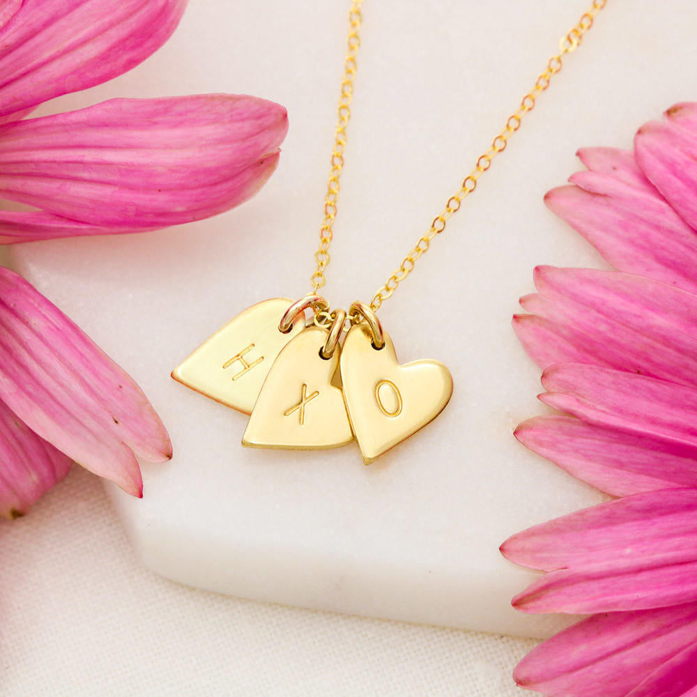 To my future Mom - Sweetest Hearts Love Necklace with Stamped Letter Hearts - from Baby
