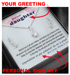 To Daughter - Graduation Wisdom proud parents - Custom Card Alluring Necklace