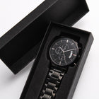Forever Love - Black Luxury Chronograph Watch Elegant Mahogany Box Groom - style 83