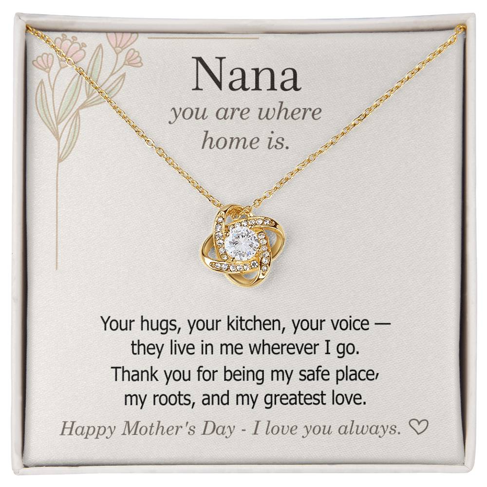 To Grandma — Love Knot Necklace + Heartfelt Message Card | "You Are Where Home Is" Mother's Day Gift | 0428GM