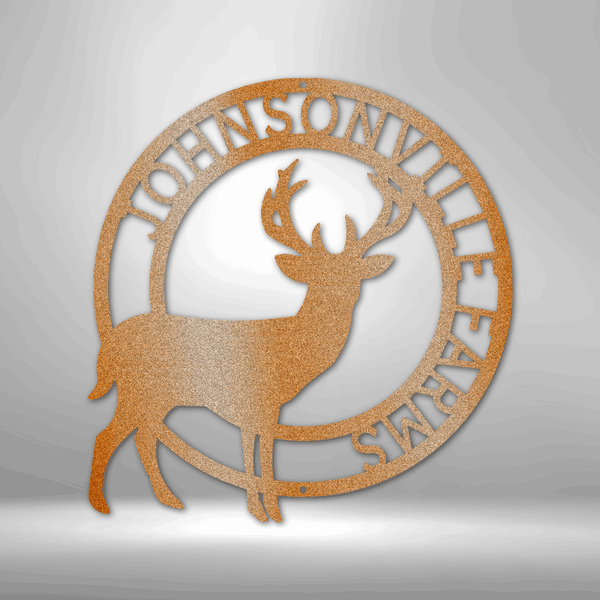 Stag Monogram - Steel Sign Hunting Cabin Lodge