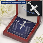 To Son - graduation journey  - Custom Card Cross Necklace