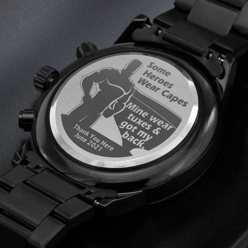To My Groomsmen -  Thank you for everything  Event Memento - Stainless Steel Luxury Watch