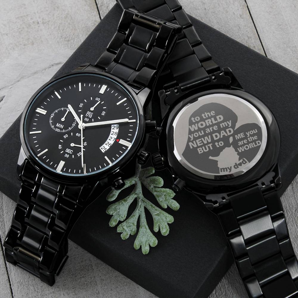 To New Dad - my world - Stainless Steel Luxury Watch