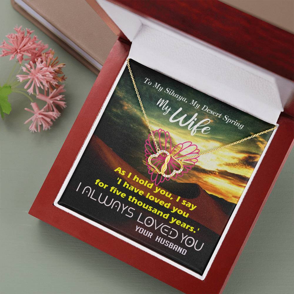 To my Wife - My Desert Spring Always Love You - Dune Chani - - Everlasting Love - Solid Gold Real Diamonds -Free Shipping