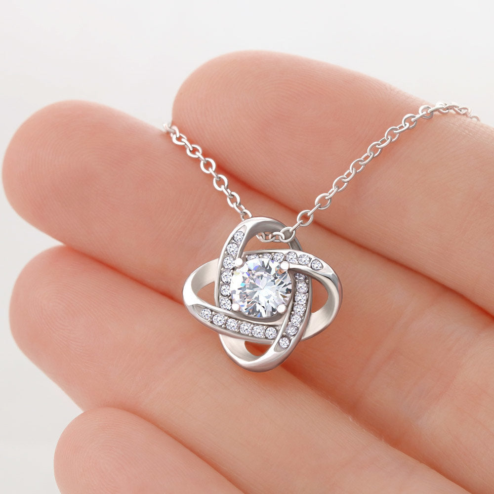 To my XXX - I hugged this pendant love and light - from Dad - Love Knot
