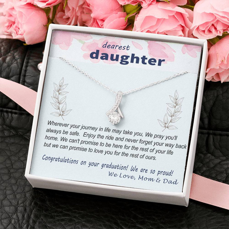 To Daughter - Graduation Journey  - Custom Card Alluring Necklace