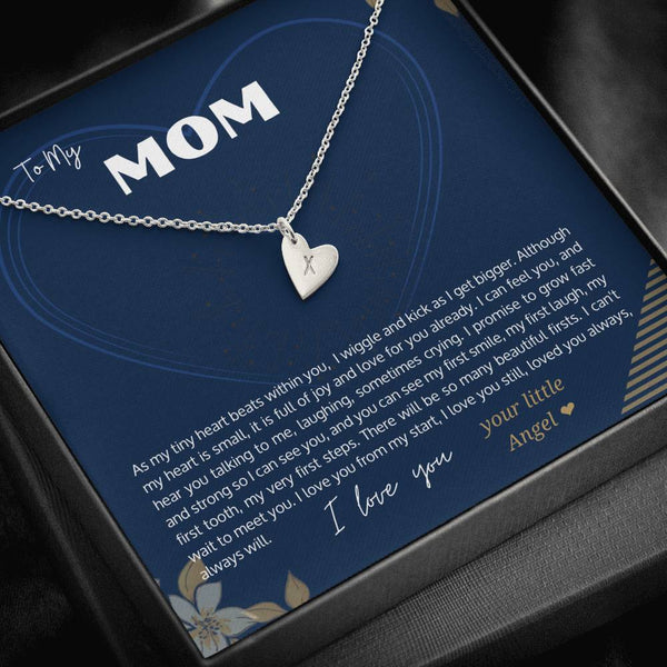 To my future Mom - Sweetest Hearts Love Necklace with Stamped Letter Hearts - from Baby